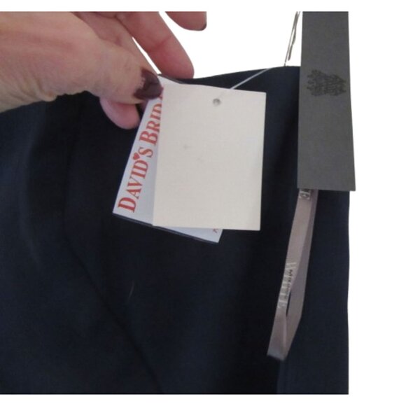 NWT, White By Vera Wang Navy Blue Strapless Chiffon Overlay SZ 0 - Picture 3 of 10